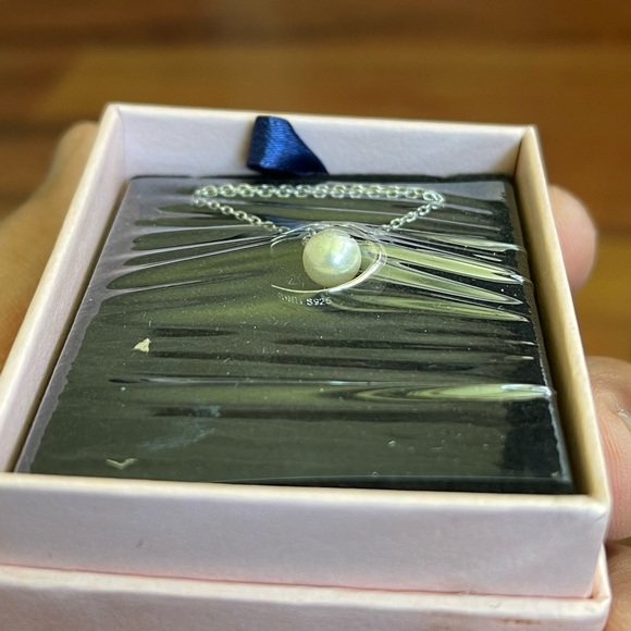 Pearl Necklace with Chain Sterling Silver - Picture 3 of 7